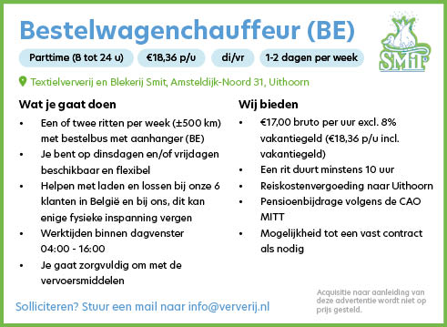 Vacature Bestelwagenchauffeur (BE)