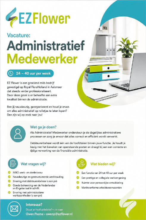 Vacature Administratief medewerker