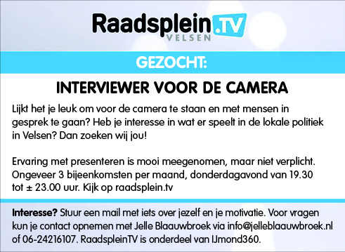 Vacature Interviewer voor de camera