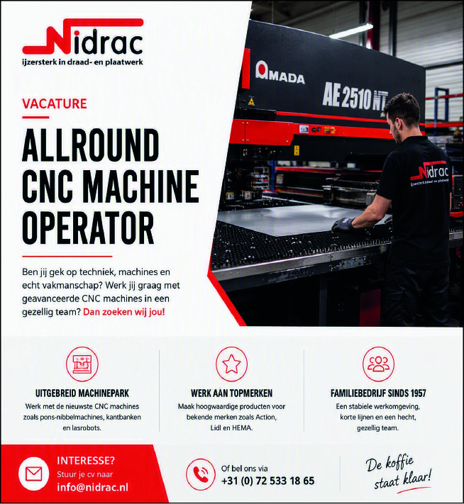 Vacature Allround CNC Machine Operator