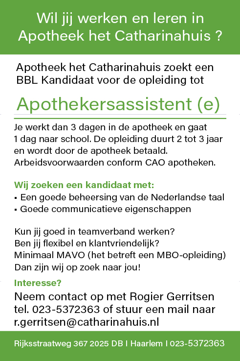 Vacature Apothekersassistent(e)