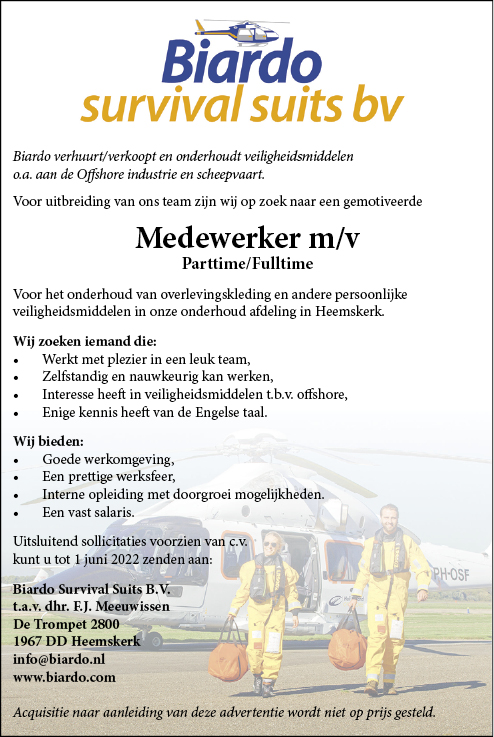 Vacature Medewerker afdeling onderhoud