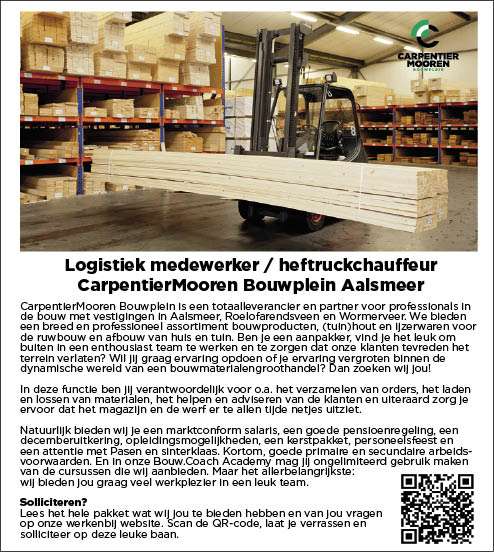 Vacature Logistiek medewerker / heftruckchauffeur