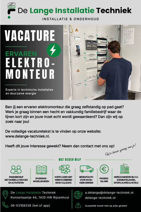 Vacature Elektro monteur