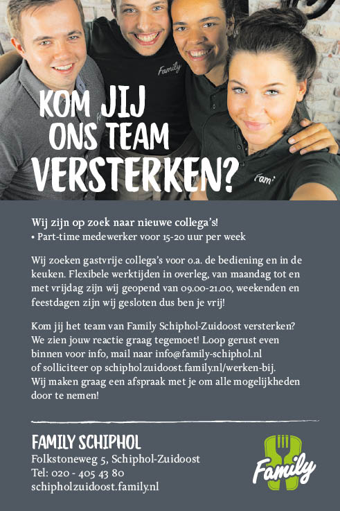 Vacature Medewerker horeca