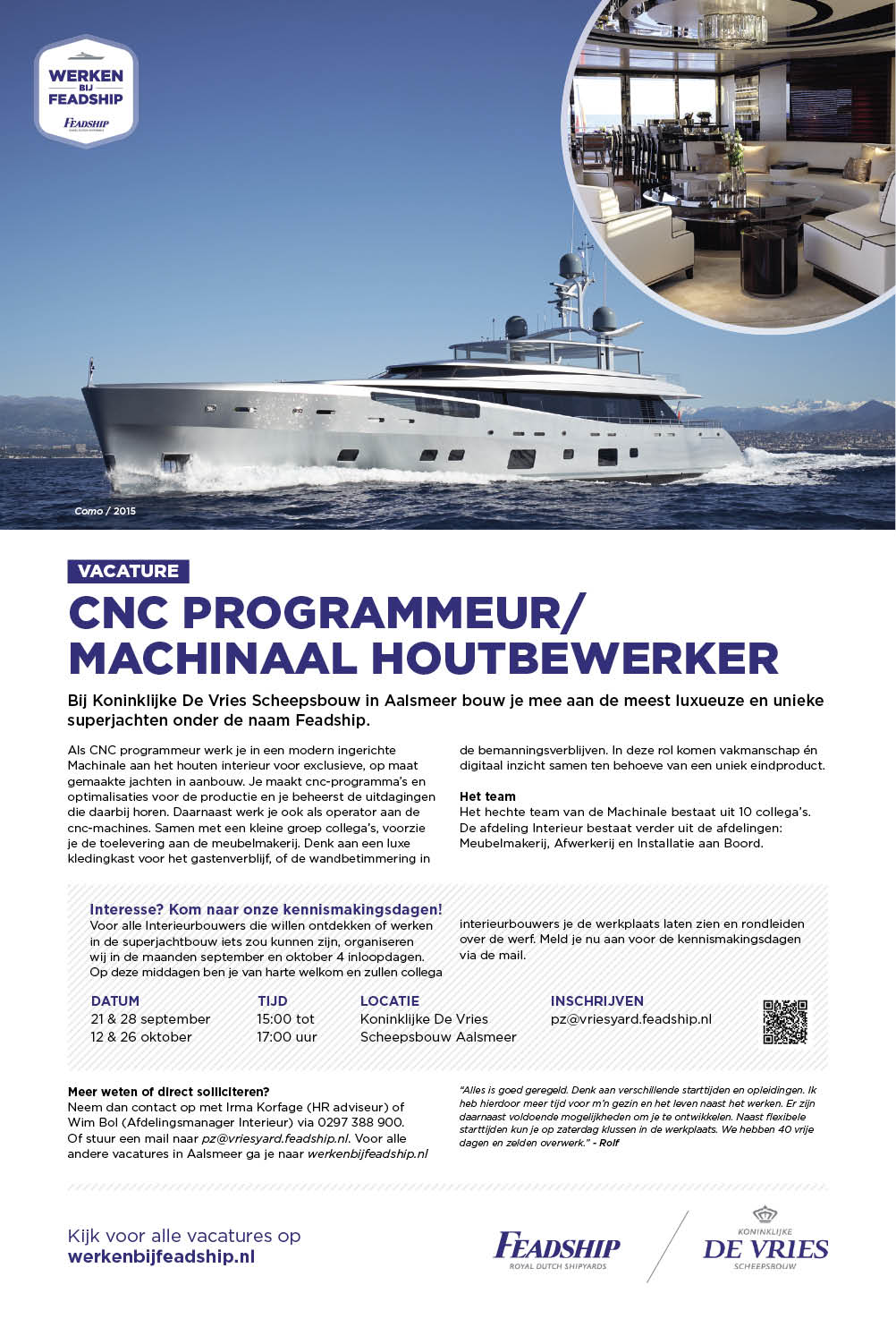 Vacature CNC programmeur/machinaal houtbewerker