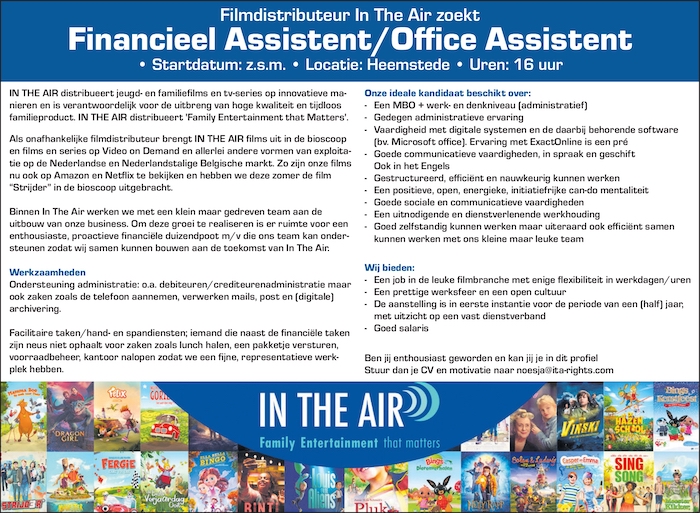Vacature Financieel Assistent/Office Assistent