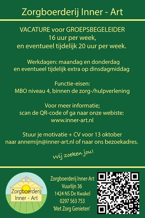 Vacature Groepsbegeleider