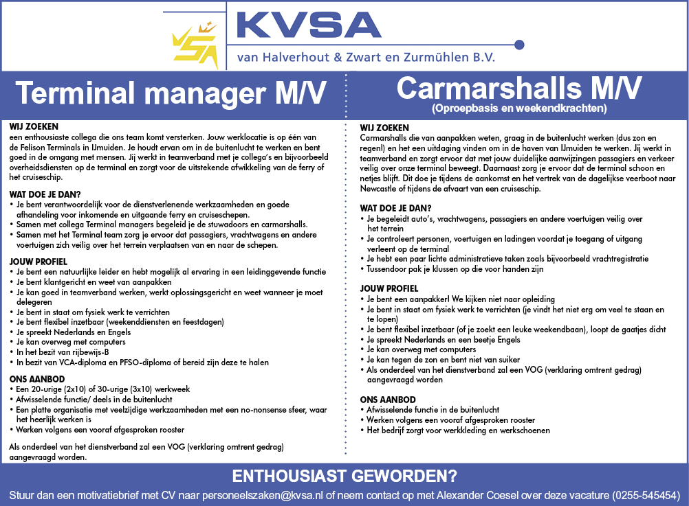 Vacature Terminal Manager