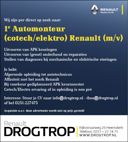 Vacature 1e Automonteur Renault