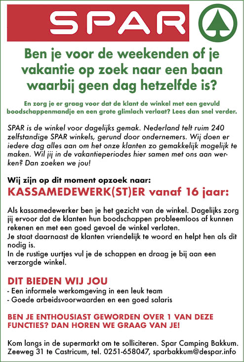 Vacature Kassamedewerk(st)er