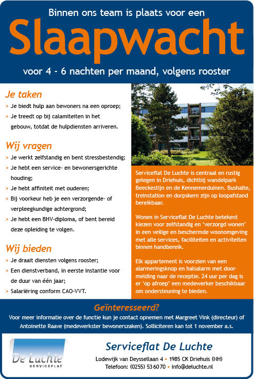 Vacature Slaapwacht