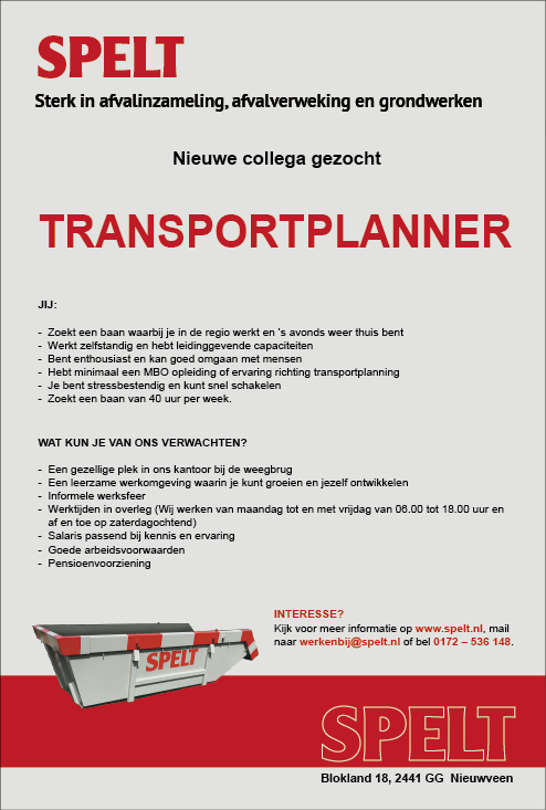 Vacature Transportplanner