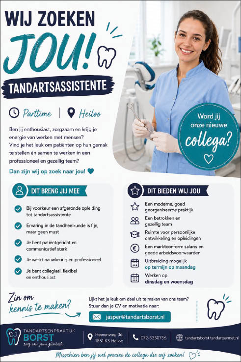 Vacature Tandartsassistente