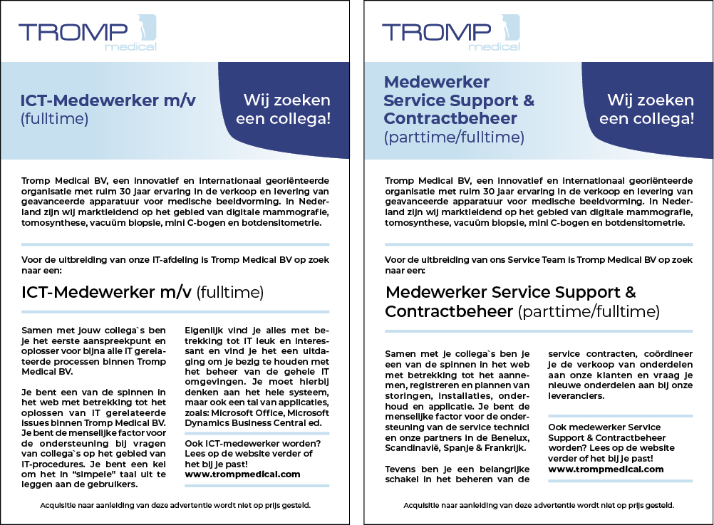 Vacature Medewerker Service Support & Contractbeheer