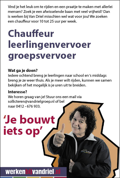 Vacature Chauffeur leerlingenvervoer en groepsvervoer