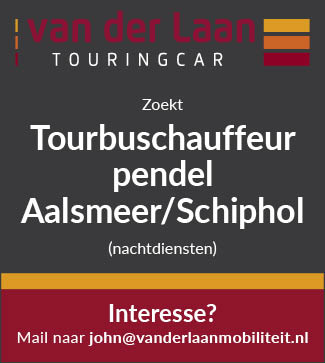Vacature Tourbuschauffeur pendel Aalsmeer/Schiphol