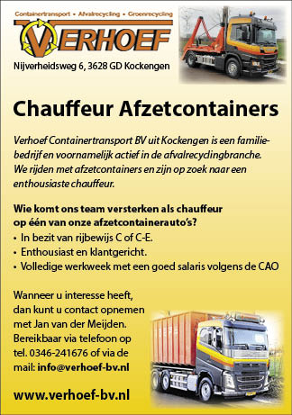 Vacature Chauffeur afzetcontainers